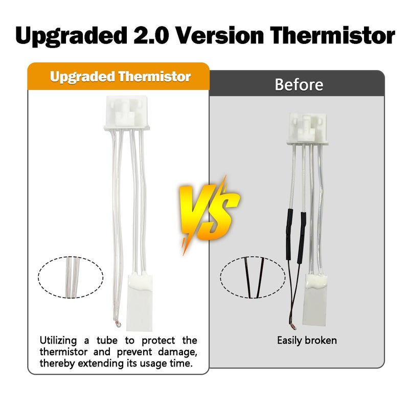 HzdaDeve 0.2MM 0.4MM Ceramic Hotend for Kobra S1 Combo Stainless Steel Print Head Extruder Kit Hot End Hardened Nozzle 200K Thermistor with Extra 2PK Silicone Cover for Anycubic Kobra S1 (2 Pack) - Image 3